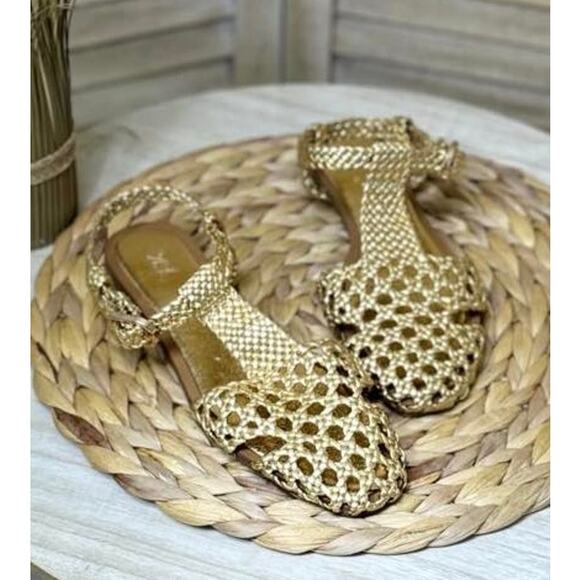 RARE!!! ZARA Metallic Gold Woven Flats NWT Blogger Fave ๐ - Picture 11 of 16